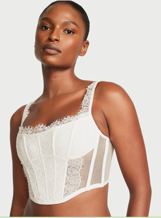 DUMMY - Victoria secret´s Top corsé de Encaje blanco S
